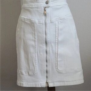 NEW NWT A LOVES A DILLARDS Cargo Skirt White Zip Front Zipper Mini Skirt 27 W27